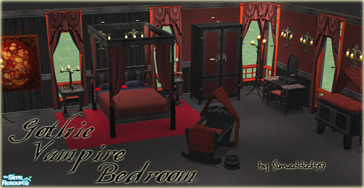 Gothic Vampire Bedroom Set / TS4 CC