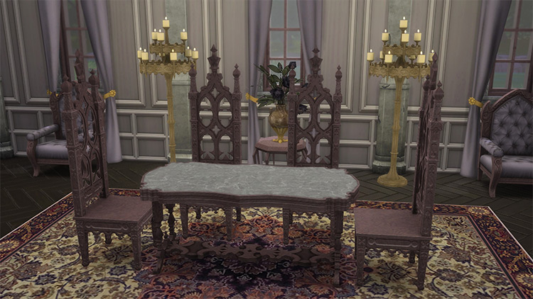 Gothic Dining Furniture Set / Sims 4 CC