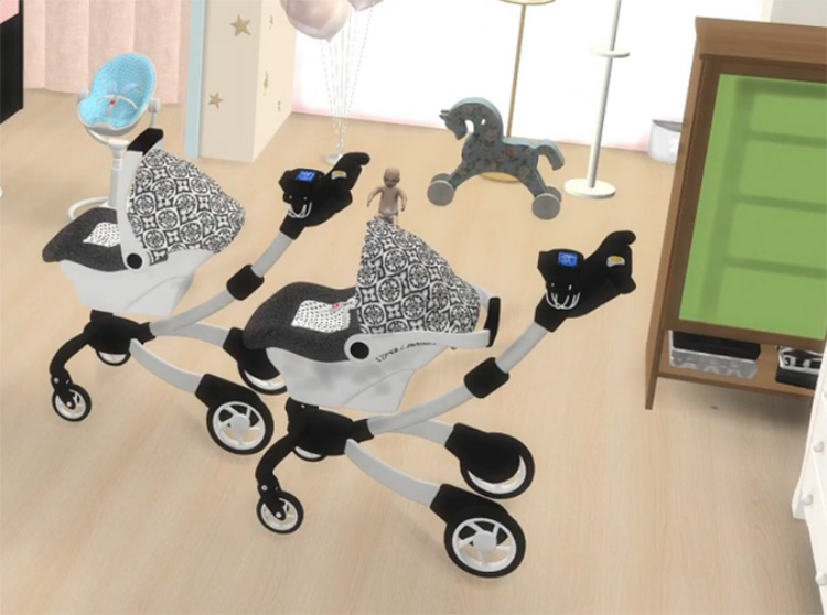 Baby Decor Set with Stroller for The Sims 4