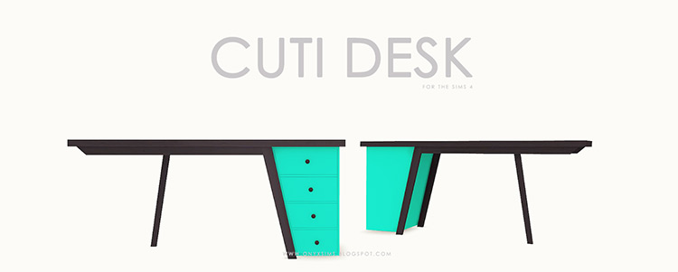 Cuti Desk Modern Design / Sims 4 CC
