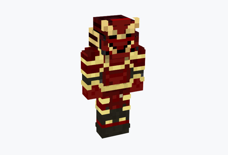 Samurai Armor Skin in Red & Yellow / Minecraft Skin