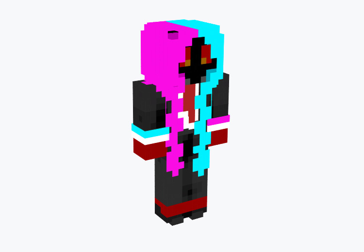 Weird Pink & Blue E-Girl Character / Minecraft Skin