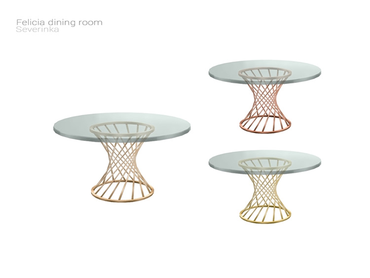 Sims 4 CC Felicia Round Dining Table