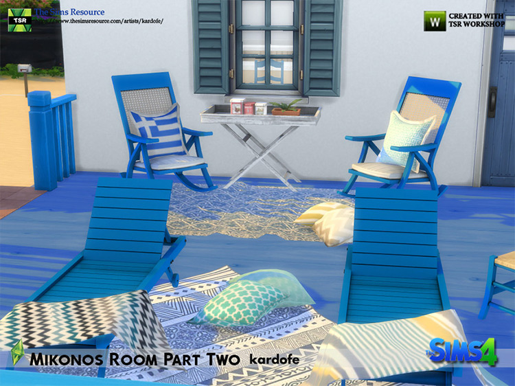 Mykonos Room CC Set for The Sims 4