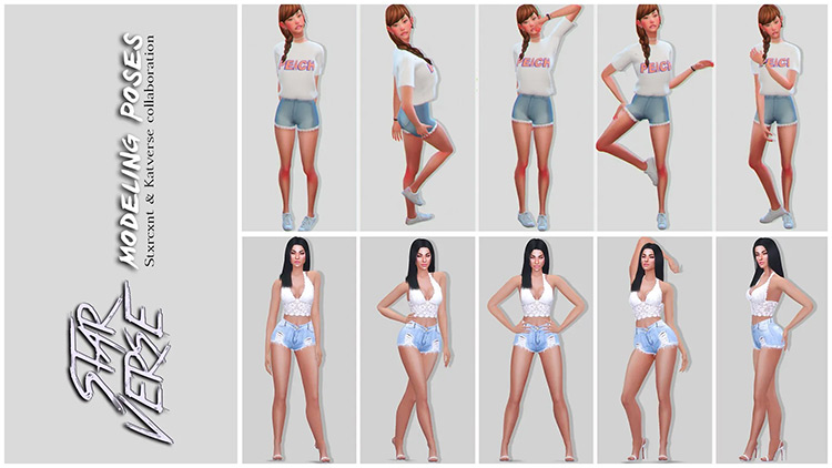 StarVerse Modeling Poses Set / The Sims 4