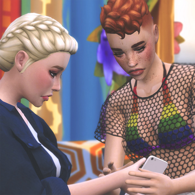 Show Me Your Phone Posepack / Sims 4 CC