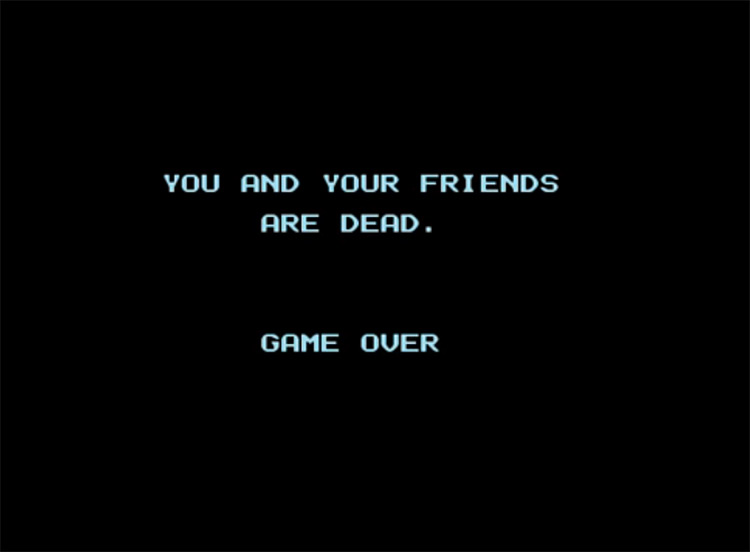 Friday the 13th (1989) Game Over Screen