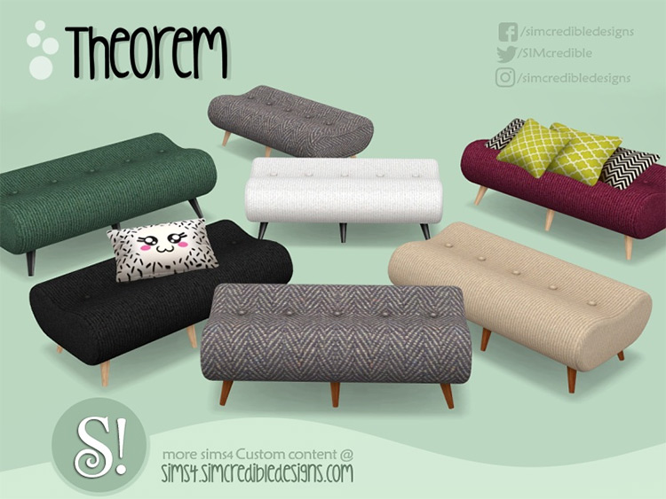 Theorem Hallway Ottoman for The Sims 4