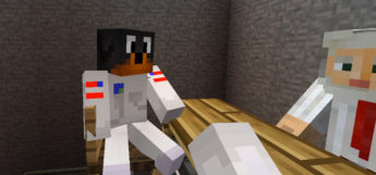 Dog in Astronaut Suit in Minecraft