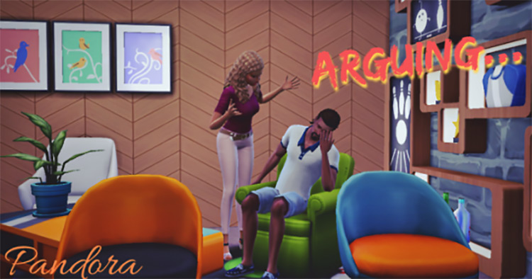 Arguing Poses for The Sims 4 (Pandora)