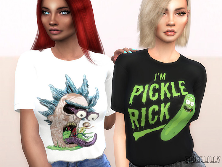 Sims 4 CC / Assortment of Rick & Morty Tees