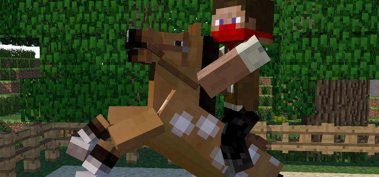 Basic Cowboy Skin on Horseback in Minecraft