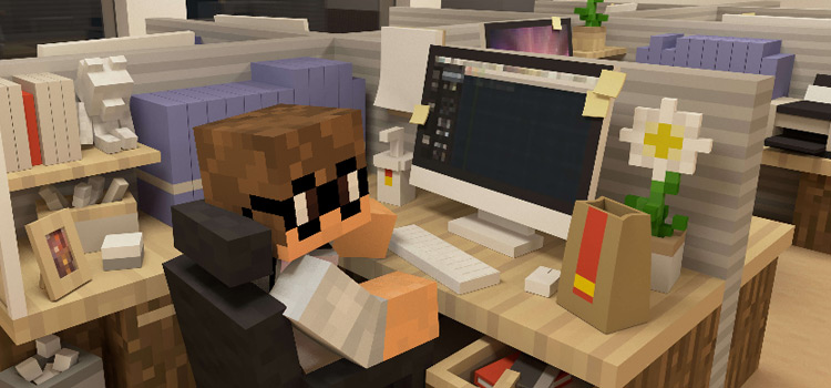 Nerd Skin in Office Cubicle in Minecraft