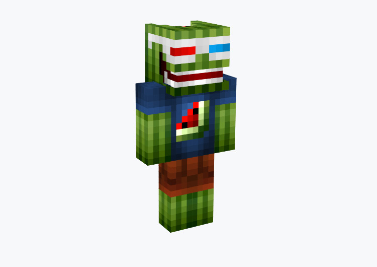 Watermelon Man with 3-D Glasses / Minecraft Skin