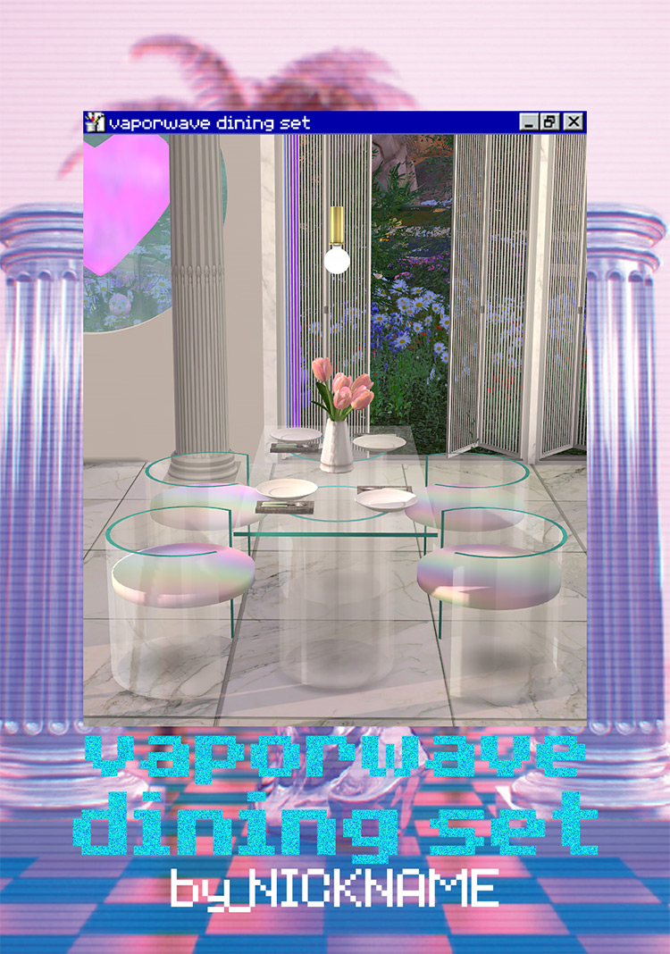 Vaporwave Dining Set / TS4 CC