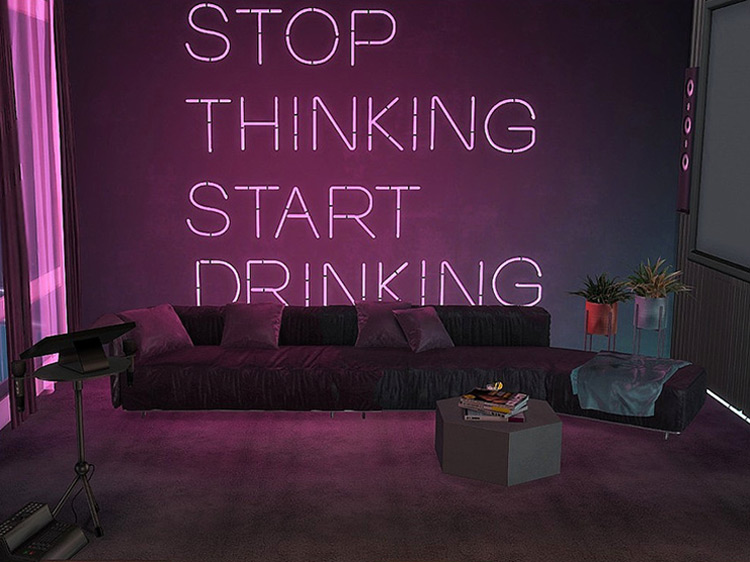 Neon Home Bar CC for The Sims 4