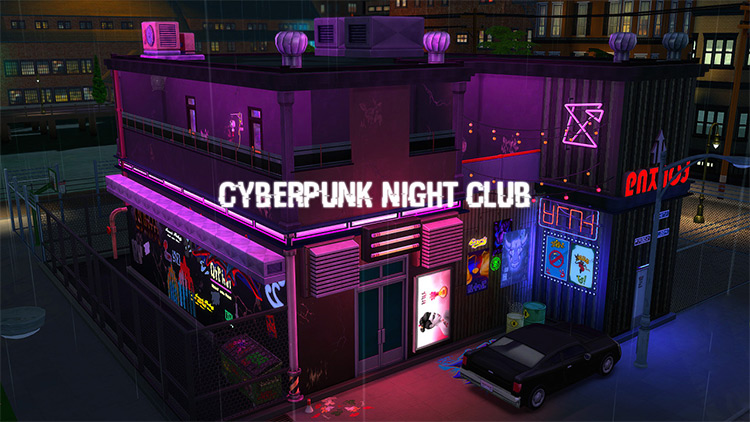 Cyberpunk Nightclub Lot / The Sims 4