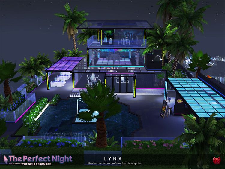 Lyna Rooftop Nightclub Lot for The Sims 4