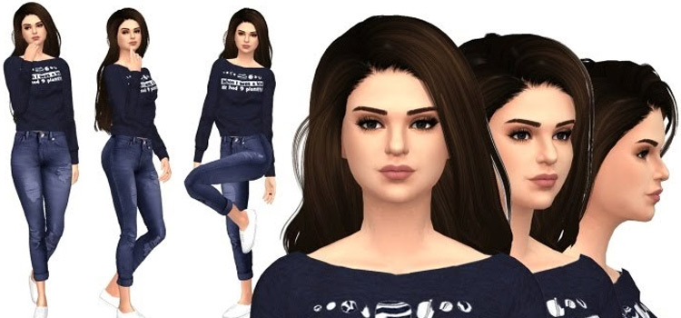 Selena Gomez Built in CAS in The Sims 4
