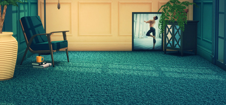 Green Plush Carpeting CC in The Sims 4