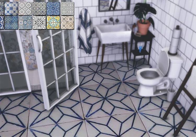 Vintage Patterned Florring / Sims 4 CC