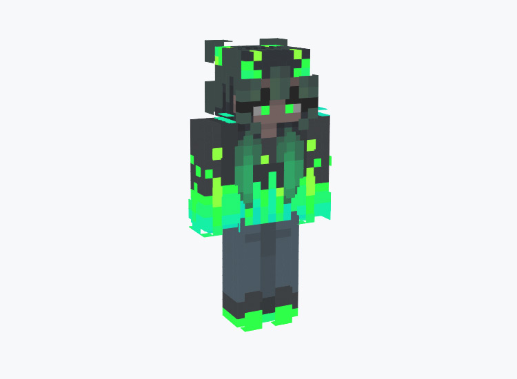 Green Toxic Acid Glowing Character / Minecraft Skin