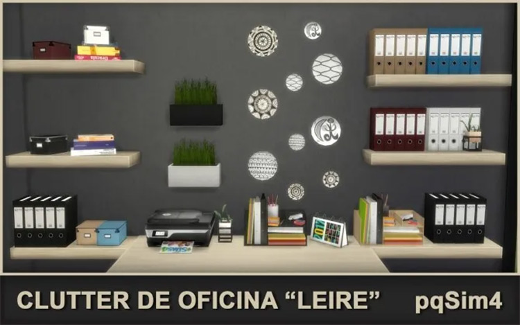 Leire Office Clutter Set / Sims 4 CC