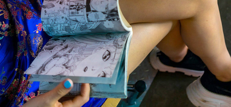 Girl Reading a Manga