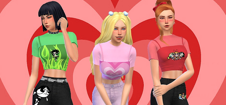 Blossom, Bubbles & Buttercup in Modern Clothes / TS4 CC
