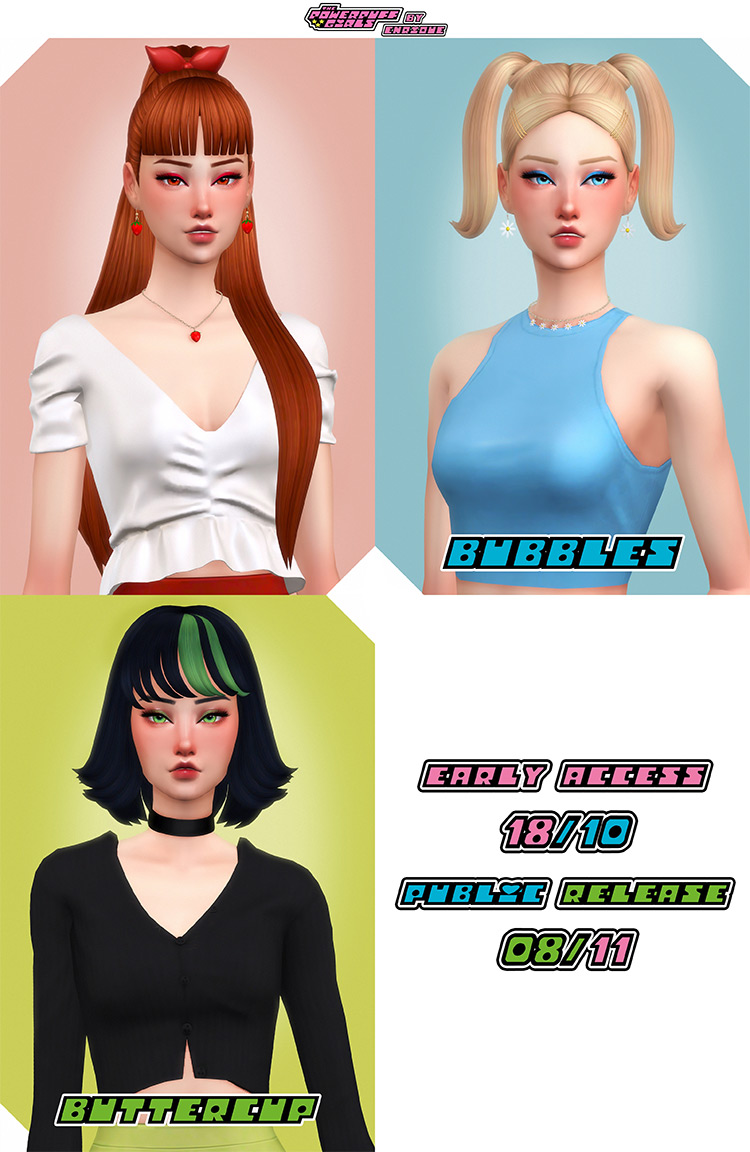 Stylish PowerPuff Girls Clothes & Accessories / Sims 4 CC