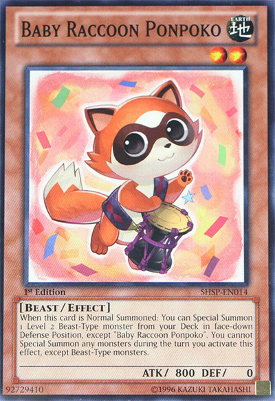 Baby-Raccoon Ponpoko Yu-Gi-Oh! Card