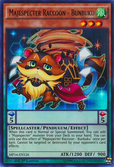 Majespecter Raccoon - Bunbuku Yu-Gi-Oh! Card