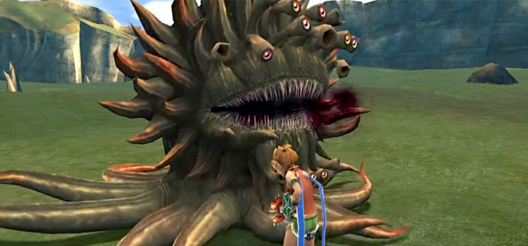 Rikku bribing a marlboro in FFX HD