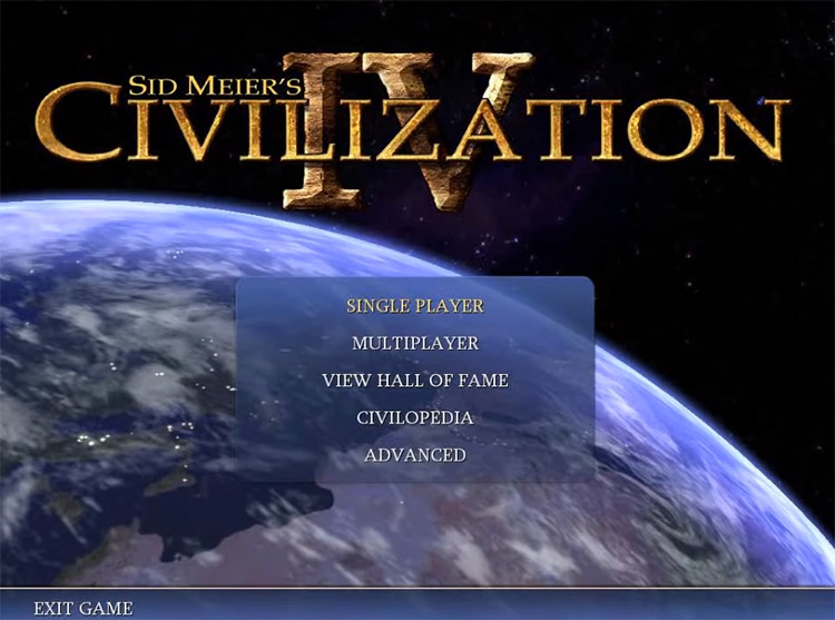 Civilization IV (2005) title screen