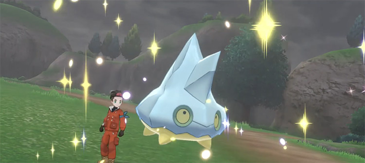 Shiny Bergmite in Pokémon Sword and Shield