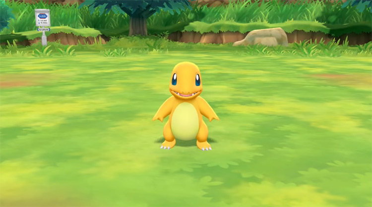 Shiny Charmander in Pokémon: Let's Go, Eevee!