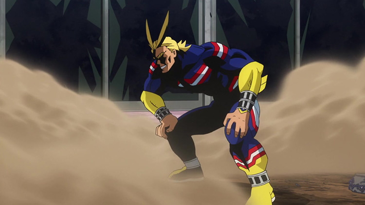 All Might Battle Pose Screenshot from My Hero Academia anime
