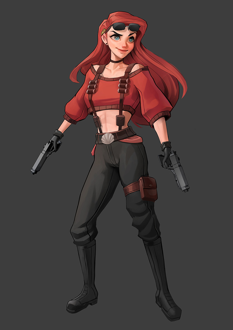 Ariel fanart as Duke Nukem