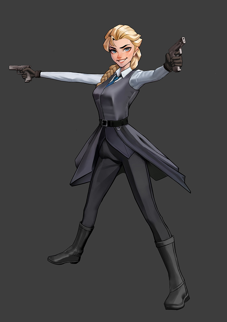 Elsa Fanart as Agent 47 (Hitman games)