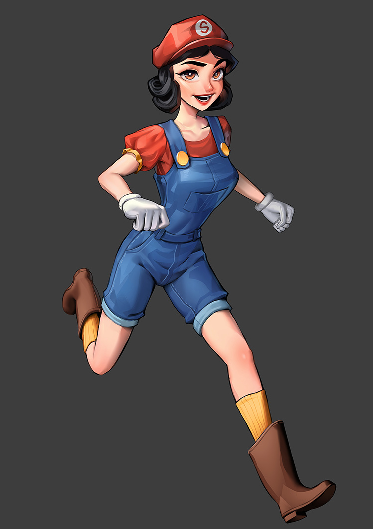 Snow White fanart as Super Mario