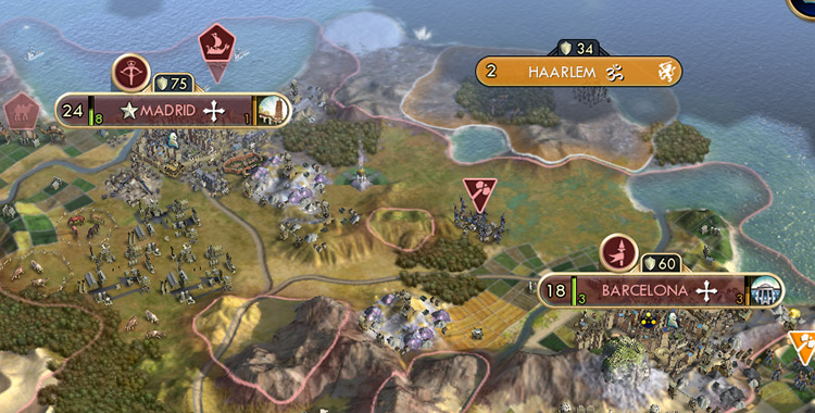 Spain Playing Tall with 24 and 18 Pops in Cities / Civ 5