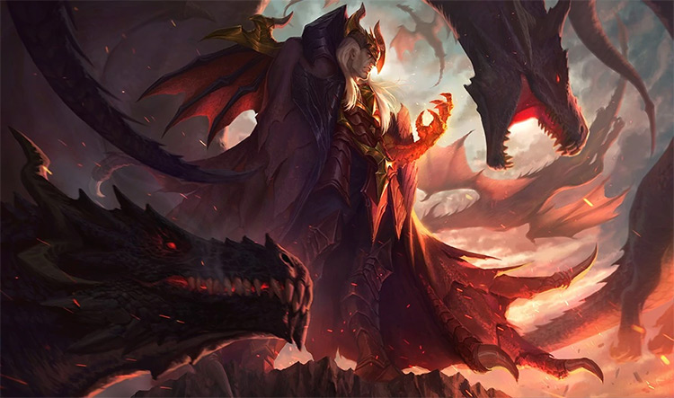 Dragon Master Swain Skin Splash Image from League of Legends