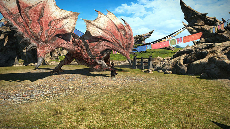 Rathalos as it prepares for a charge / Final Fantasy XIV