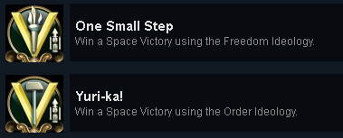 Steam Achievements for a Space Victory with Freedom and Order / Civ 5