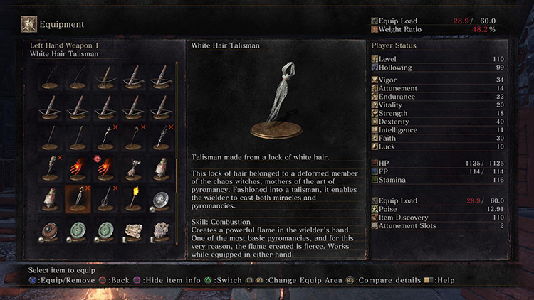 The White Hair Talisman’s item description / Dark Souls 3