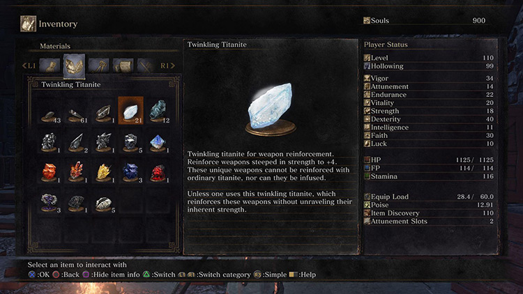 Twinkling Titanite’s item description / Dark Souls 3