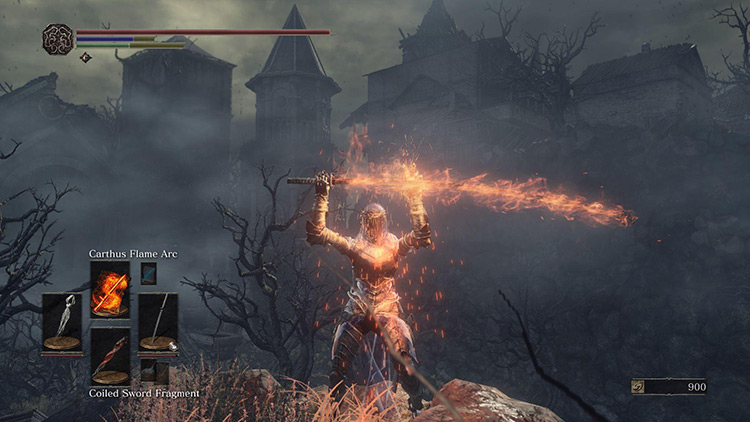 Casting Carthus Flame Arc with the White Hair Talisman / DS3