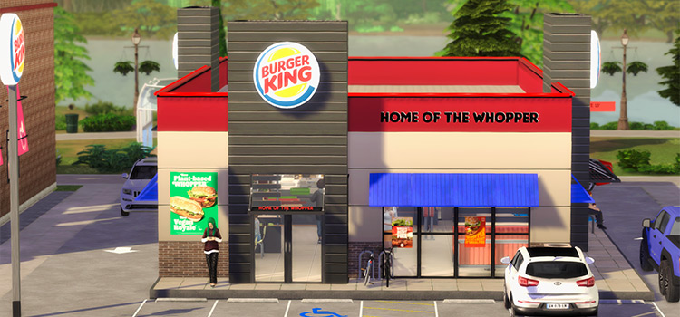 Burger King Lot Exterior for The Sims 4