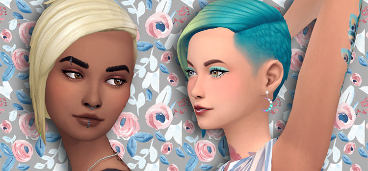 Sims 4 Maxis Match Undercut Hair CC (Guys + Girls)
