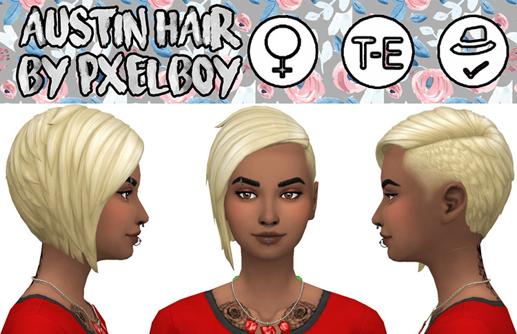 Sims 4 Maxis Match Undercut Hair CC  Guys   Girls    FandomSpot - 49